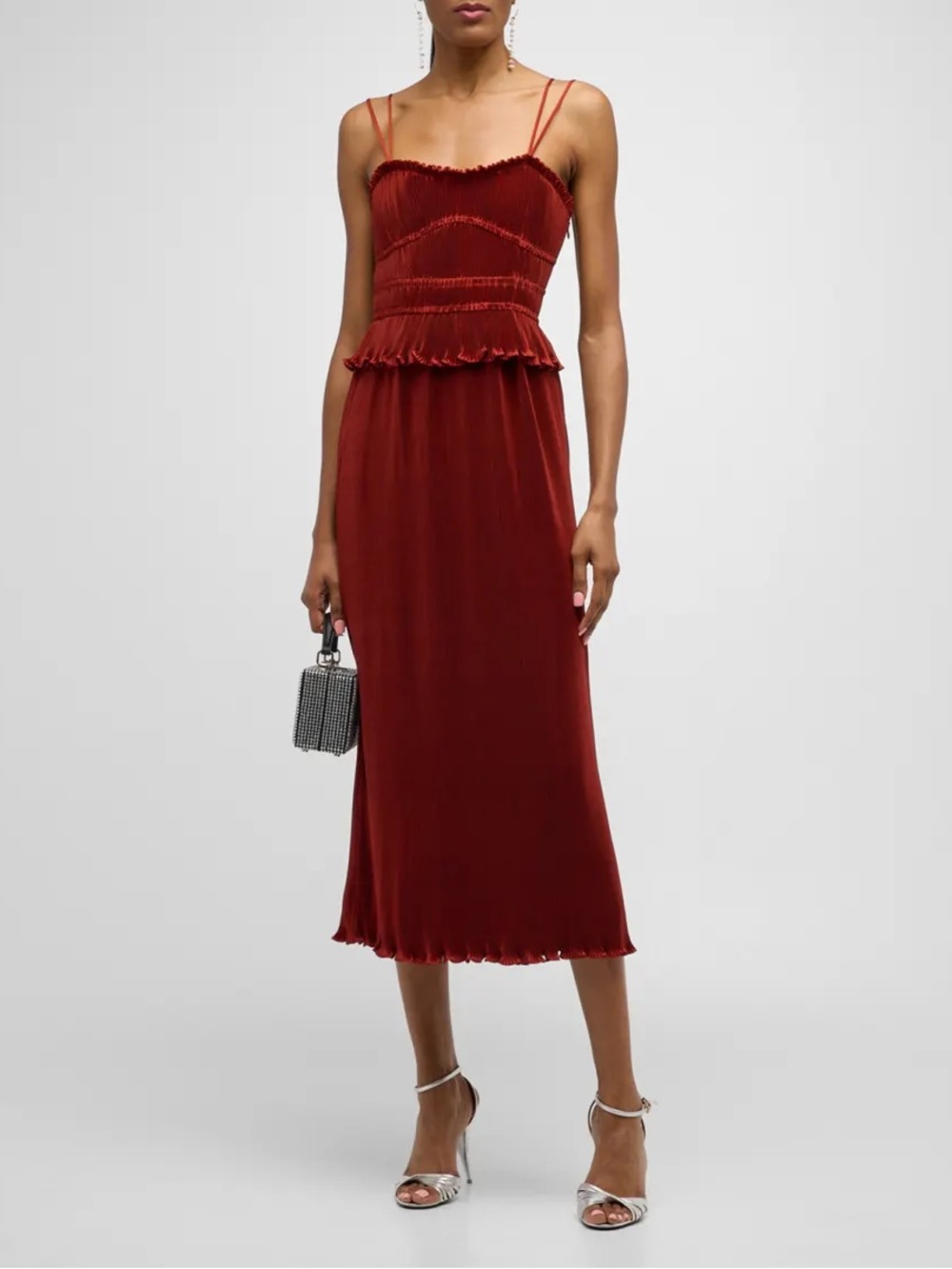 NWT Derek Lam 10 Crosby Brisha
Tiered Midi-Dress in Terracotta Size 12